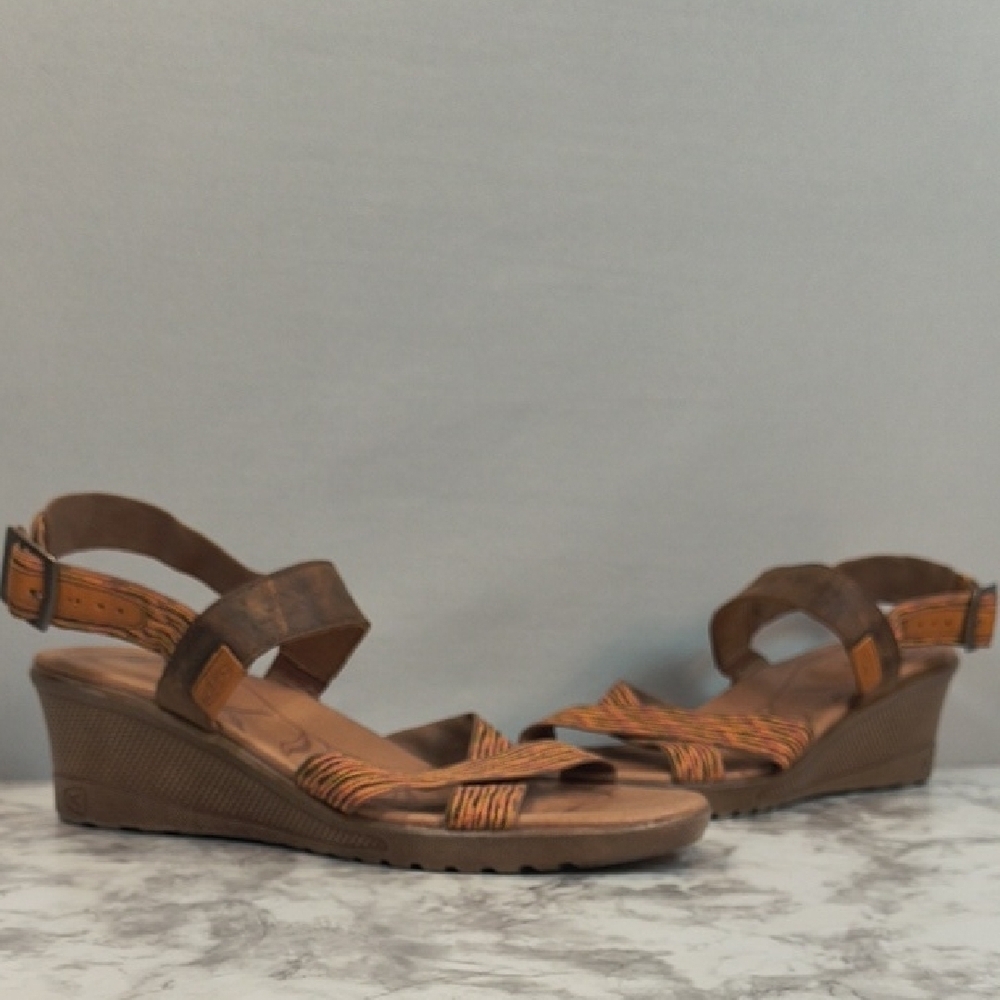 Keen Skyline Thrush Wedge Sandals Womens Size 10 Brown Adjustable